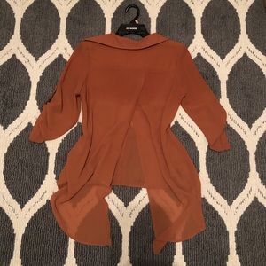 Hi-lo sheer blouse